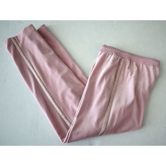 St. John Sport x Marie Gray Women's Sz M Pale Pink Studded Velour Pants - Picture 5 of 6